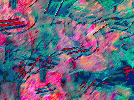 Red Digital Art - Abstract Expressionaryish #7 by T Oliver