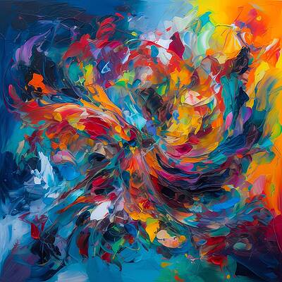 Abstract Wall Art featuring the digital art Abstract Expressionist Artwork With Vibrant Swirling Colors No 1 by Andre Petrov