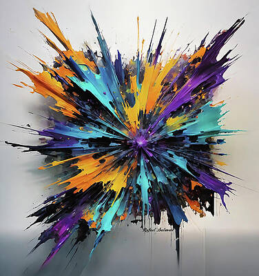 Wall Art featuring the ai art An Explosion Of Color And Energy by Rafael Salazar