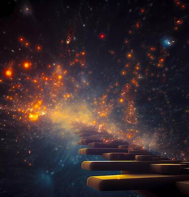 Abstract Wall Art featuring the digital art Abstract Image Conveying The Concept Of Quantum Leap by Andre Petrov