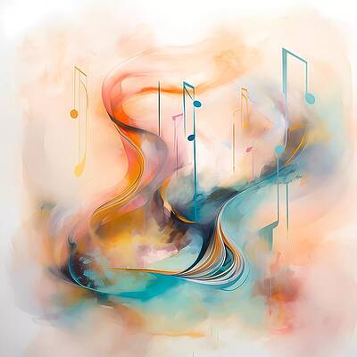 Abstract Wall Art featuring the digital art Abstract Interpretation Of Silence As A Form Of Music Using Gentle Brush Strokes by Andre Petrov