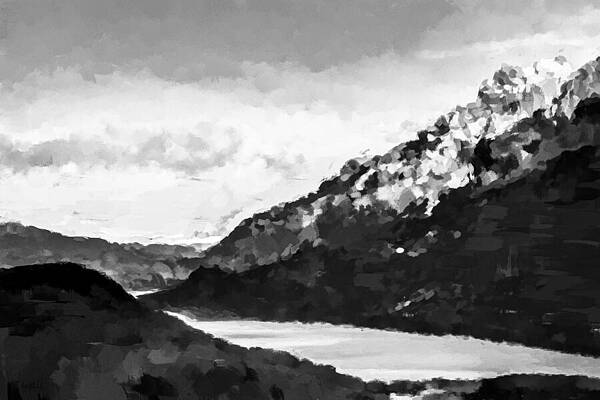 Abstract Landscape In Black And White Print