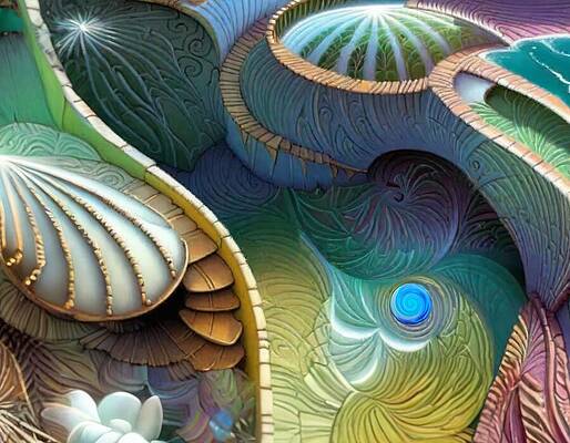 Organic Wall Art featuring the digital art Abstract Micro-World by Eris And AI