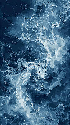 Wall Art featuring the digital art Abstract Ocean Mix by Printed View