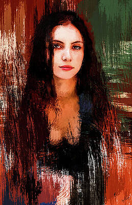 Serene Digital Art - Abstract Portrait Of Samantha Robinson by Gradify Creations