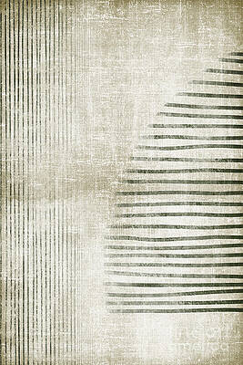 Rustic Green and Beige Abstract Digital Art