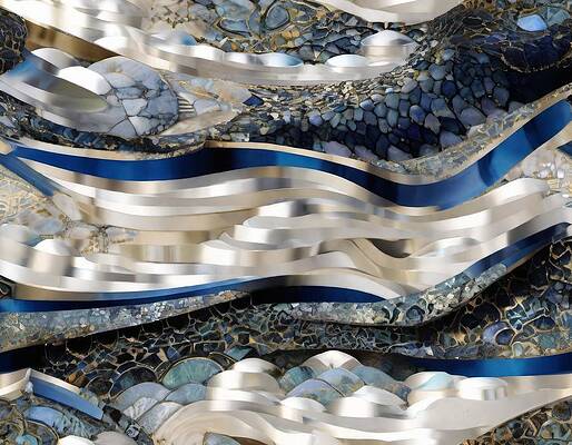 Abstract Wall Art featuring the digital art Abstract - Sedimentary Ribbons by Eris And AI