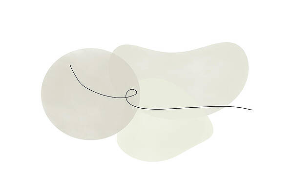 Wall Art featuring the digital art Abstract Shades Of White One Of Two by Alison Frank