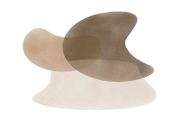 Wall Art featuring the digital art Abstract Shapes In Neutral Tones by Alison Frank