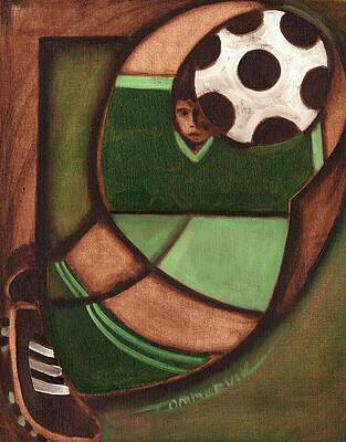 Dynamic Painting - Abstract Soccer Goalie Wall Art Print by Tommervik