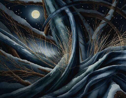 Sky Digital Art - Abstract - The Influence Of The Moon by Eris And AI