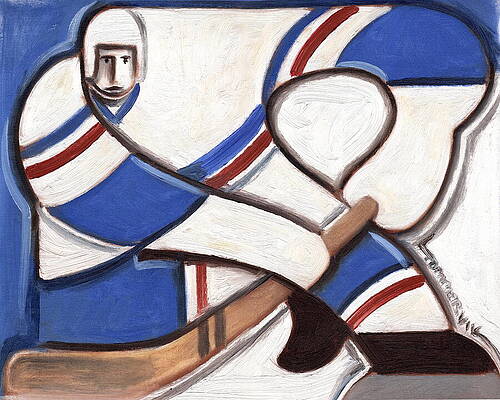 Abstract Hockey Player Wall Art