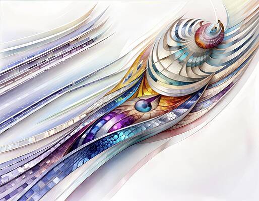 Colorful Abstract Spiral Design Wall Art