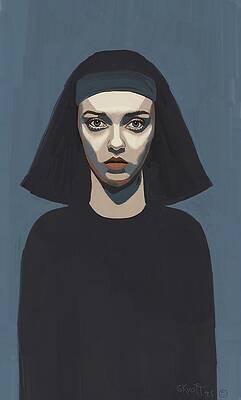Woman in Dark Headscarf Wall Art