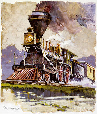 Painting - Adam Brown Locomotive by John Swatsley