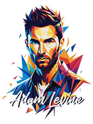 Vibrant Wall Art featuring the digital art Adam Levine Pop Art Portrait by Vector Artnesia
