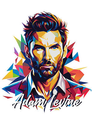 Vibrant Wall Art featuring the digital art Adam Levine #3 Portrait Pop Art by Vector Artnesia