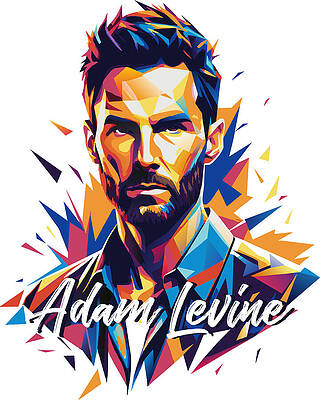 Vibrant Wall Art featuring the digital art Adam Levine Portrait Pop Art by Vector Artnesia