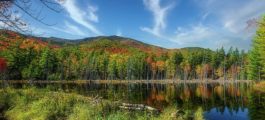 Tranquil Wall Art featuring the photograph Adirondacks Autumn At Wilmington Notch Lake by Ron Long Ltd Photography