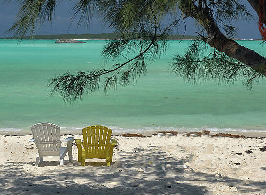 Wall Art featuring the photograph Adirondacks For Tropical Relaxation by Bonnie Colgan