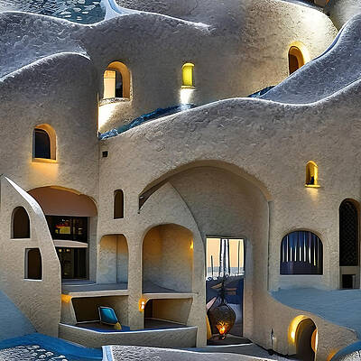 Architecture Wall Art featuring the digital art Adobe by Eris and AI