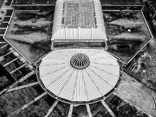 Aerial Asbury Park Carousel Bw Print