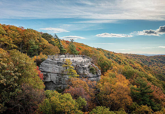 Usa Photograph - Aerial Coopers Rock State Park Overlook Over The Cheat River In WV by Steven Heap