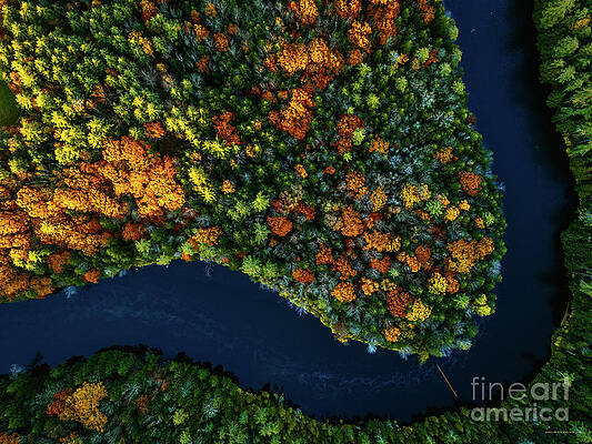 Foliage Photograph - Aerial Foliage View Of The Otter Creek Vermont by Eric Killorin