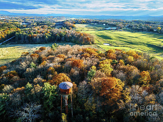 Foliage Photograph - Aerial Foliage View Of Weybridge, Vermont by Eric Killorin