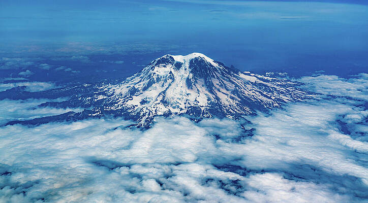 Photograph - Aerial View Mt Rainier Washington by Tommy Farnsworth