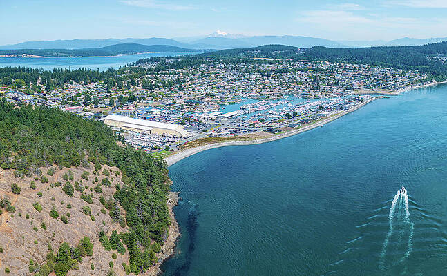 Aerial View of Coastal Town Wall Art