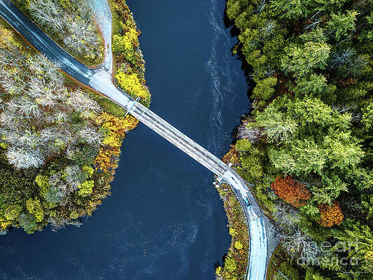 Foliage Photograph - Aerial View Of Bridge 26 At The Weybridge New Haven Vermont Town Line by Eric Killorin