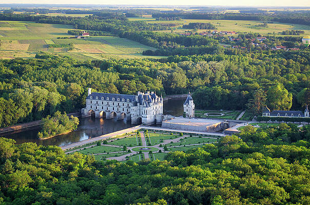 France Wall Art featuring the photograph Aerial View Of Chateau De Chenonceau by Matthew DeGrushe