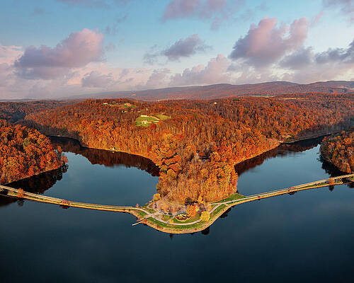Beautiful Photograph - Aerial View Of Cheat Lake Park Near Morgantown WV by Steven Heap