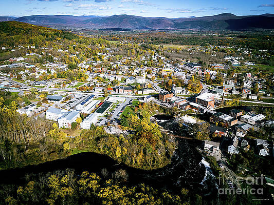 Foliage Photograph - Aerial View Of Middlebury, Vermont by Eric Killorin