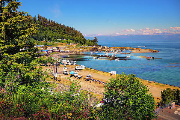 Wall Art featuring the photograph Aerial View Of Sekiu Port With Yachts, Washington State by Miroslav Liska