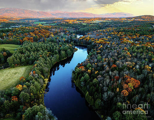 Water Wall Art featuring the photograph Aerial View Of The Otter Creek In Addison Vermont by Eric Killorin