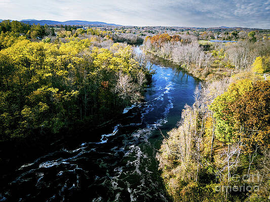 Water Wall Art featuring the photograph Aerial View Of The Otter Creek, Middlebury, Vermont by Eric Killorin