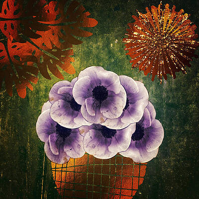 Abstract Digital Art - African Violet by Canessa Thomas