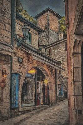 Wall Art featuring the painting After Hours San Marino by Jeffrey Kolker