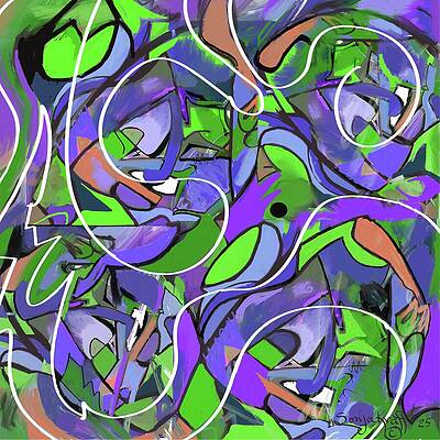 Geometric Painting - Agitation by Sonja Kraft
