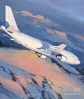 Airplane Wall Art featuring the painting Airbus A300 by Jack Fellows