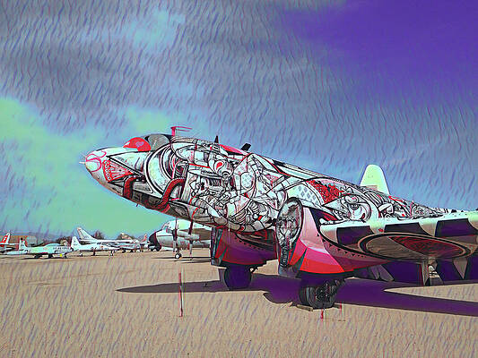 Airplane Street Art by Ed Wilkerson