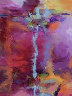 Bold Wall Art featuring the painting Cascade In Bloom by Sonja Kraft
