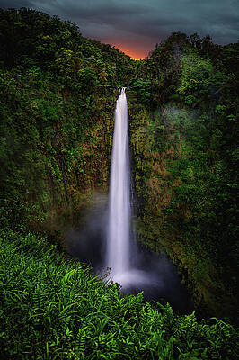 United States Wall Art featuring the photograph Akaka Falls Sunset - Big Island, Hawaii - Vertical by Abbie Warnock