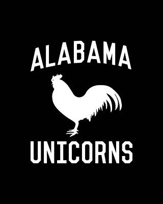 Alabama Wall Art featuring the digital art Alabama Unicorns by Flippin Sweet Gear
