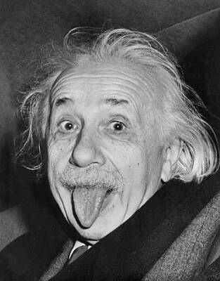 Modern Wall Art featuring the photograph Albert Einstein Sticks His Tongue by The Luxury Art Collection