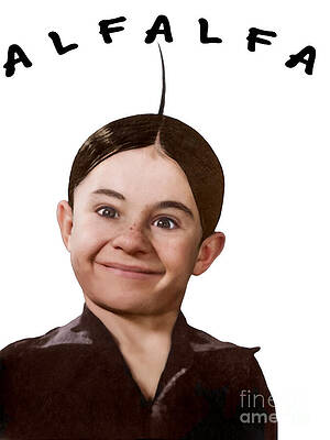 Funny Wall Art featuring the digital art Alfalfa Cowlick Chronicles by Franchi Torres