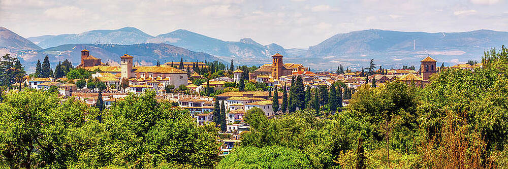 Wall Art featuring the photograph Alhambra, Granada, Panoramic View by Tatiana Travelways
