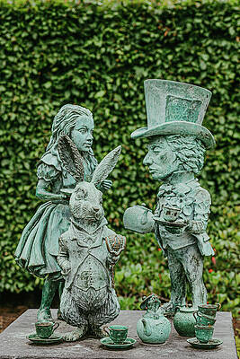 Greenery Photograph - Alice In Wonderland Statue by Nova Rae